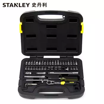 Набор из 46 предметов Stanley, метрический набор 6,3 мм, торцовый ключ с храповым механизмом, инструмент для авторемонта 91-934-22