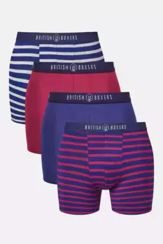 Набор из 4 бамбуковых сундуков British Boxers, темно-синий