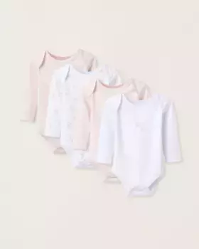 Набор из 4 боди для девочек из 100 % хлопка со скрещенными плечами Zippy, мультиколор