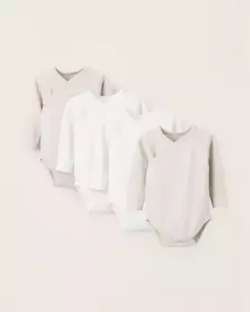 Набор из 4 боди для мальчиков 100% хлопок с поперечной застежкой Zippy, многоцветный