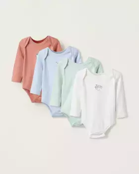 Набор из 4 боди для маленьких мальчиков со скрещенными плечами из 100% хлопка Zippy, мультиколор