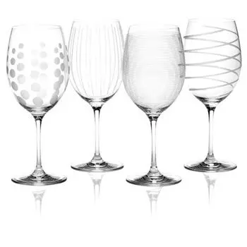 Набор из 4 бокалов для красного вина CHEERS CRYSTAL MIKASA Бокал с узором 650 мл Creative Tops, прозрачный