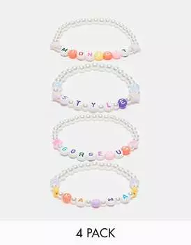 Набор из 4 браслетов Reclaimed Vintage Festival