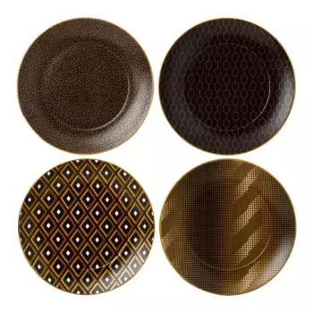 Набор из 4 десертных тарелок Arris Wedgwood, черный