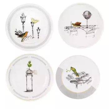 Набор из 4 десертных тарелок Petites Histoires Vista Alegre, белый