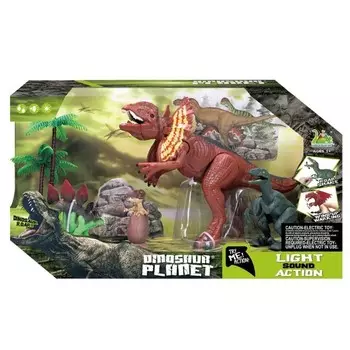 Набор Из 4 Фигурок Динозавров 2 Дерева Звуковые И Световые Эффекты Inna marka