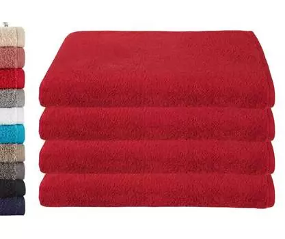 Набор из 4-х махровых полотенец для сауны ШхД 100х150 см бежевый «Монреаль» 500 г/м 100% органический хлопок зеленый, 2020104-4 шт. Astek, красный