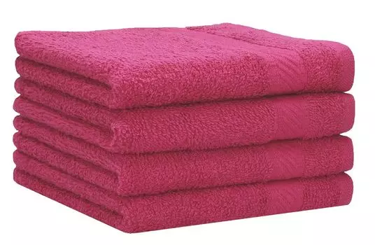 Набор из 4-х полотенец для душа Komfortec размером 70х140 см из 100% хлопка, 470 г/м, махровая ткань, мягкая, серебристого цвета. Betzshop, розовый