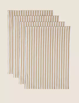 Набор из 4 хлопковых кухонных полотенец корзинчатого переплетения Marks & Spencer