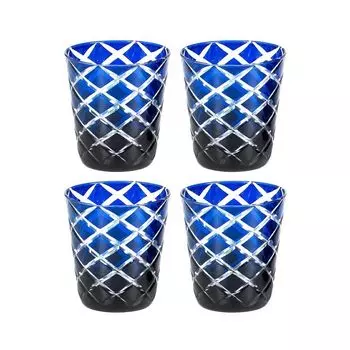 Набор из 4 хрустальных бокалов Dio, красный, стекло ручной резки, высота 10 см, емкость 0,23 л Edzard