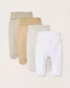 Набор из 4 леггинсов для маленьких мальчиков из 100 % хлопка со складной талией Zippy, мультиколор