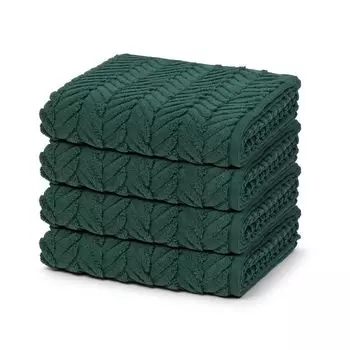 Набор из 4 махровых полотенец Ross Sensual Skin, обогащенных маслом алоэ вера, без химических добавок, с высокой впитывающей способностью и простотой в уходе., зеленый