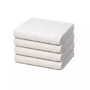 Набор из 4 махровых полотенец Ross Sensual Skin, обогащенных маслом алоэ вера, без химических добавок, с высокой впитывающей способностью и простотой в уходе., белый