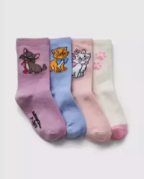 Набор из 4 носков для девочек с графикой Disney The Aristocats сверху Gap, мультиколор