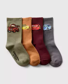 Набор из 4 носков для мальчиков Disney Cars Crew Gap, мультиколор
