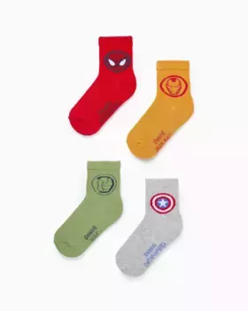 Набор из 4 пар детских носков с мотивом Мстителей Zippy, многоцветный