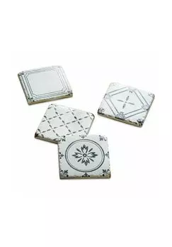 Набор из 4 подставок Emma античный белый/черный Loberon, antikwei/ schwarz