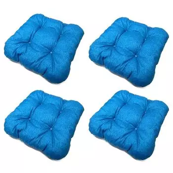 Набор из 4 подушек для сиденья, подушек для скамейки, подушек для садовой скамейки - 120x38 см - для улицы и для интерьера - серый HAC24, синий