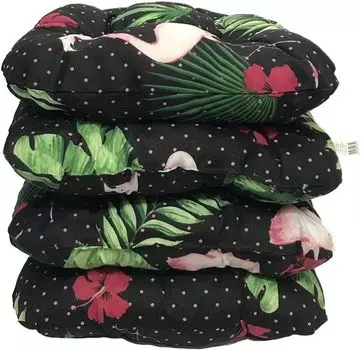 Набор из 4 подушек для сидения 38x38 см. Подушки для сидений. Подушки для стульев. Подушки для улицы и дома. Мягкие подушки для садовых стульев, подушки с пеной 8 см. HIGH LIVING