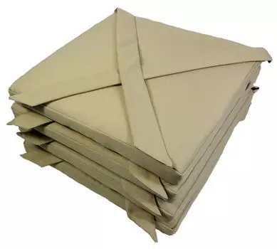 Набор из 4 подушек для стула/сиденья Rattani, площадь Марина с бантом, 40 x 40 см, толщина 5 см, цвет бежевый.