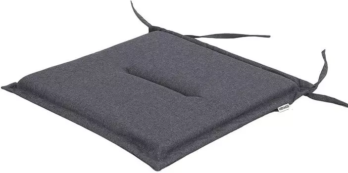 Набор из 4 подушек для стула/сиденья 46х45 см, толщина 4 см, подушки для сидения, мягкие подушки, садовые/в помещении, для отдыха, лето - серый с серыми полосками Hobbygarden, синий