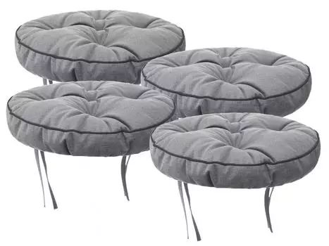 Набор из 4 подушек на стул 38x38 см - Удобная подушка 10 см для стула, скамьи и табурета - Мягкая подушка для сиденья стула и скамейки Grey Fancy Stanislaw Jurga, черный