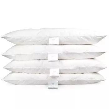 Набор из 4 | Подушка 80х80 см | Наполнитель: 1000 грамм пуха | 100% натуральная подушка | Чехол: 100% хлопок | Перьевая подушка 80 x 80 см | Home-&-Fashion