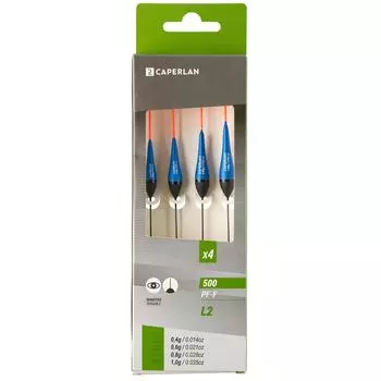 Набор из 4 поплавков L2 Decathlon для рыбалки на тихом озере Pf-F500 0,4G/0,6G/0,8G/1G Caperlan, мультиколор