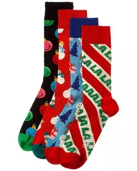 Набор из 4 праздничных носков Happy Socks, цвет multi