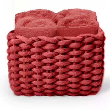 Набор из 4 простых хлопчатобумажных полотенец - классические Daunex, цвет Bordeaux