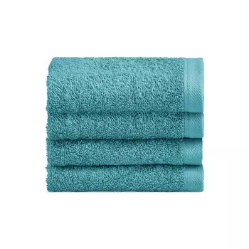 Набор из 4 простых хлопчатобумажных полотенец - жемчужный Lisola Basic, цвет Marine