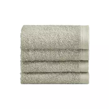 Набор из 4 простых хлопчатобумажных полотенец - жемчужный Lisola Basic, цвет Irish