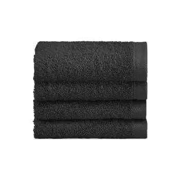 Набор из 4 простых хлопчатобумажных полотенец - жемчужный Lisola Basic, цвет Nero