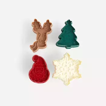 Набор из 4 рождественских формочек Санта-Клауса El Corte Ingls, разноцветный