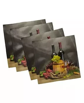 Набор из 4 салфеток Winery, 12 x 12 дюймов Ambesonne, мультиколор