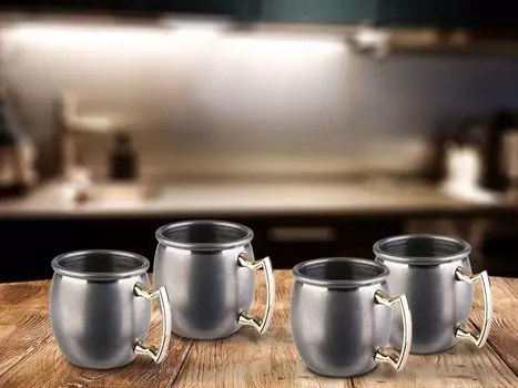 Набор из 4 штук Cool Schnapps Pinnchen, штампы из нержавеющей стали, рюмки Pinneken APS