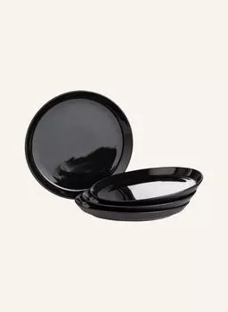 Набор из 4 тарелок для завтрака "Момент", диаметр: 21,5 см. Marc O'Polo, черный