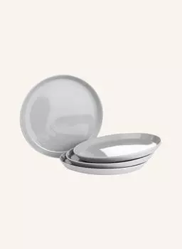 Набор из 4 тарелок для завтрака "Момент", диаметр: 21,5 см. Marc O'Polo, серый