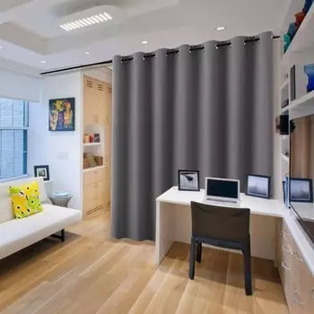 Набор из 4 уличных штор В 305 x Ш 254 см. Плотные шторы серого цвета для патио и балкона, солнцезащитные шторы с люверсами Topchances, серый