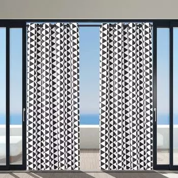 Набор из 4 уличных штор, водонепроницаемых, непрозрачных, ветрозащитных, с защитой от ультрафиолета, солнцезащитных штор для балкона, сада, двора (52 x 84 дюйма, рисово-серый) Topchances, мультиколор