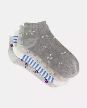 Набор из 4 женских носков с цветочным принтом Easy Wear, черный