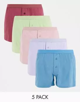 Набор из 5 боксеров из джерси радужных цветов ASOS DESIGN