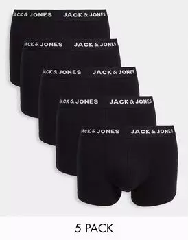 Набор из 5 черных боксеров Jack & Jones