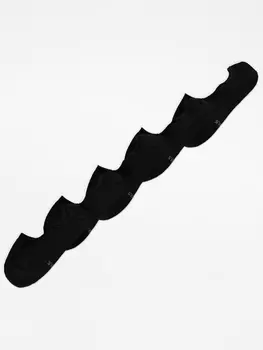 Набор из 5 черных носков-невидимок George., черный