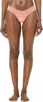 Набор из 5 фирменных кружевных стрингов с низкой посадкой в коробке с принтом Hanky Panky, цвет Dutch Chocolate/Guava/Ballet Pink/Honey/Vanilla