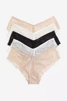 Набор из 5 хипстеров из кружева H&M, розовый