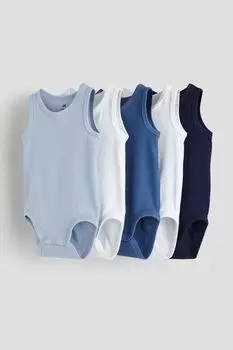 Набор из 5 хлопковых боди H&M, синий
