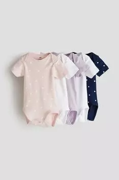Набор из 5 хлопковых боди H&M, розовый