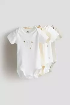 Набор из 5 хлопковых боди H&M, желтый