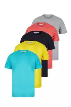 Набор из 5 хлопковых футболок с короткими рукавами и круглым вырезом Tokyo Laundry, мультиколор